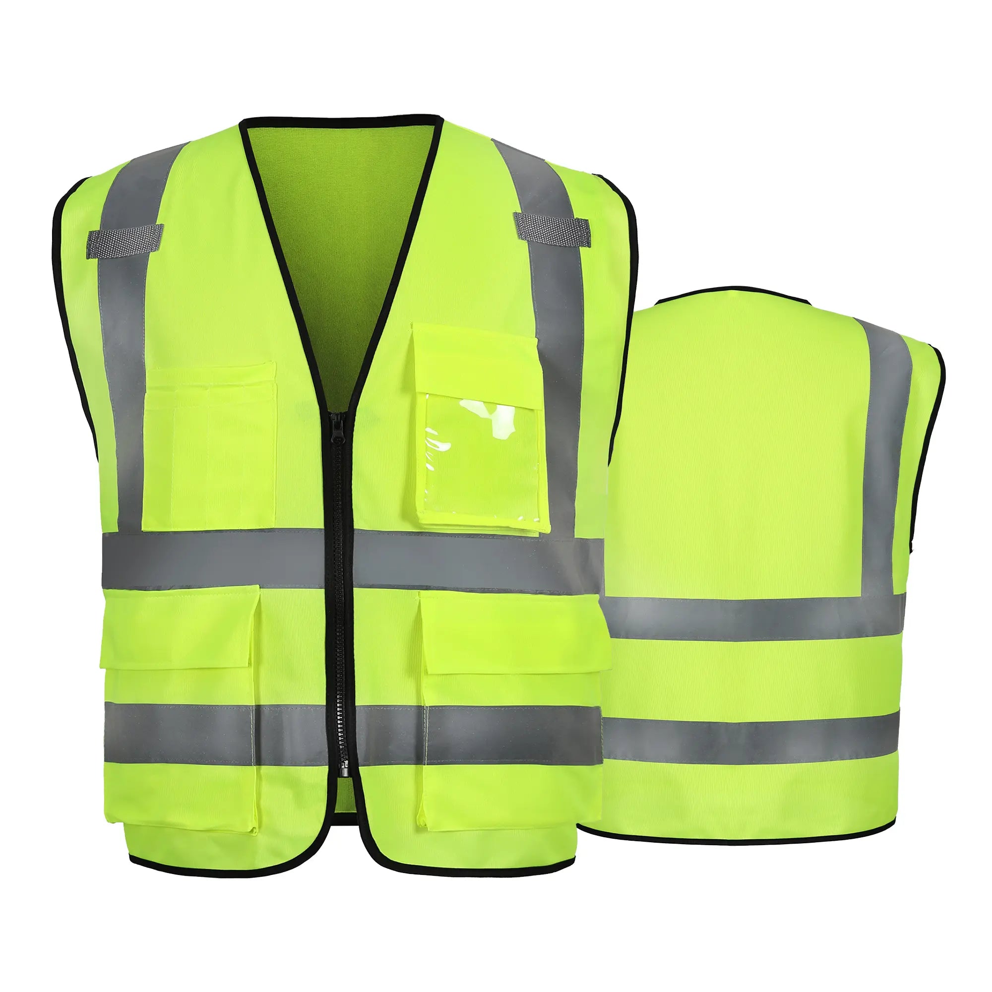 ANSI class 2 Lime Safety Vest V2071 front and back view