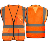 SEsafety Orange ANSI Class 2 safety vest front and back view