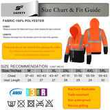 SEsafety® ANSI Class 3 Hi-Vis Reflective Black Bottom Fleece Hoodie with 2 Pockets