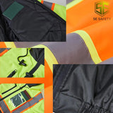 SEsafety® ANSI Class 3 Waterproof Reflective Bomber Jacket with multi Pockets