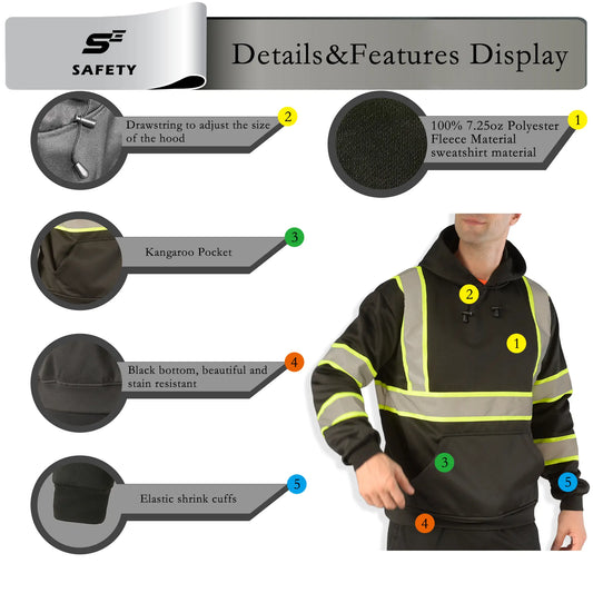 SEsafety Sweatshirt Details and Features display of ST82033