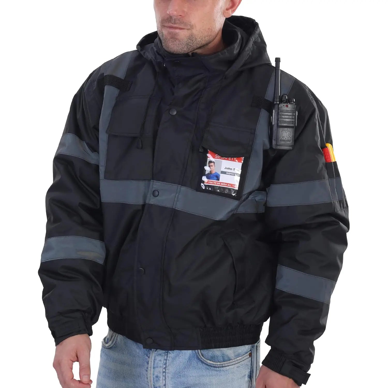 SEsafety Black Safety Jacket J2023 Front view
