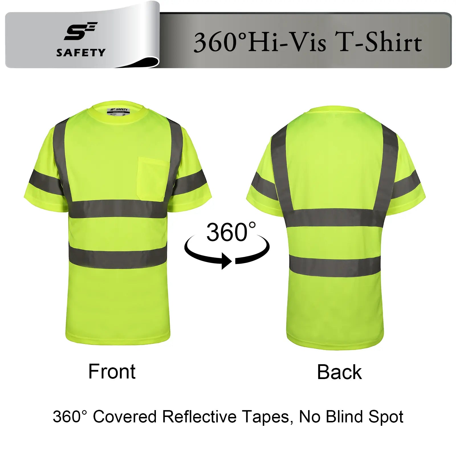 SEsafety Limer Safety shirts T2021 front view and back view