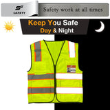 SEsafety Safety Vest V1071 reflection during day and night
