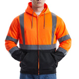 SEsafety® ANSI Class 3 Hi-Vis Reflective Black Bottom Fleece Hoodie with 2 Pockets