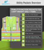 SEsafety® Reflective Safety Vest With Pockets | ANSI Class 2 Certified