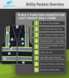 SEsafety® Reflective Safety Vest With Pockets | ANSI Class 2 Certified