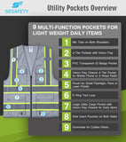 SEsafety® Reflective Safety Vest With Pockets | ANSI Class 2 Certified